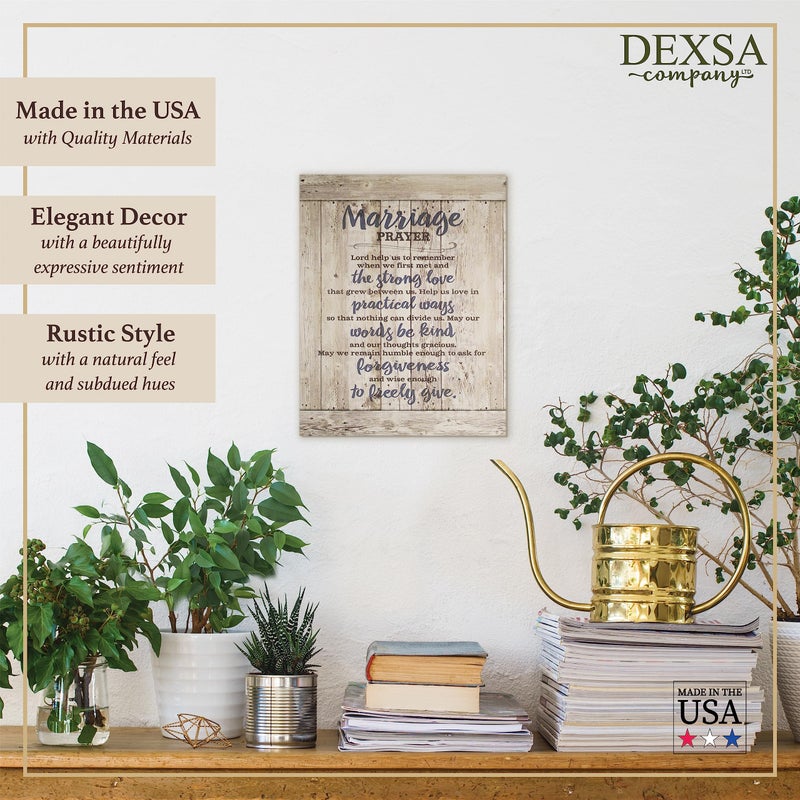 DEXSA Marriage Prayer Wood Plaque - Made in the USA - 11.75"x15" - Classy Frame Wall Hanging Decoration | Lord, Help us to Remember When we First met | Christian Family Religious Home Decor Saying - Image 5